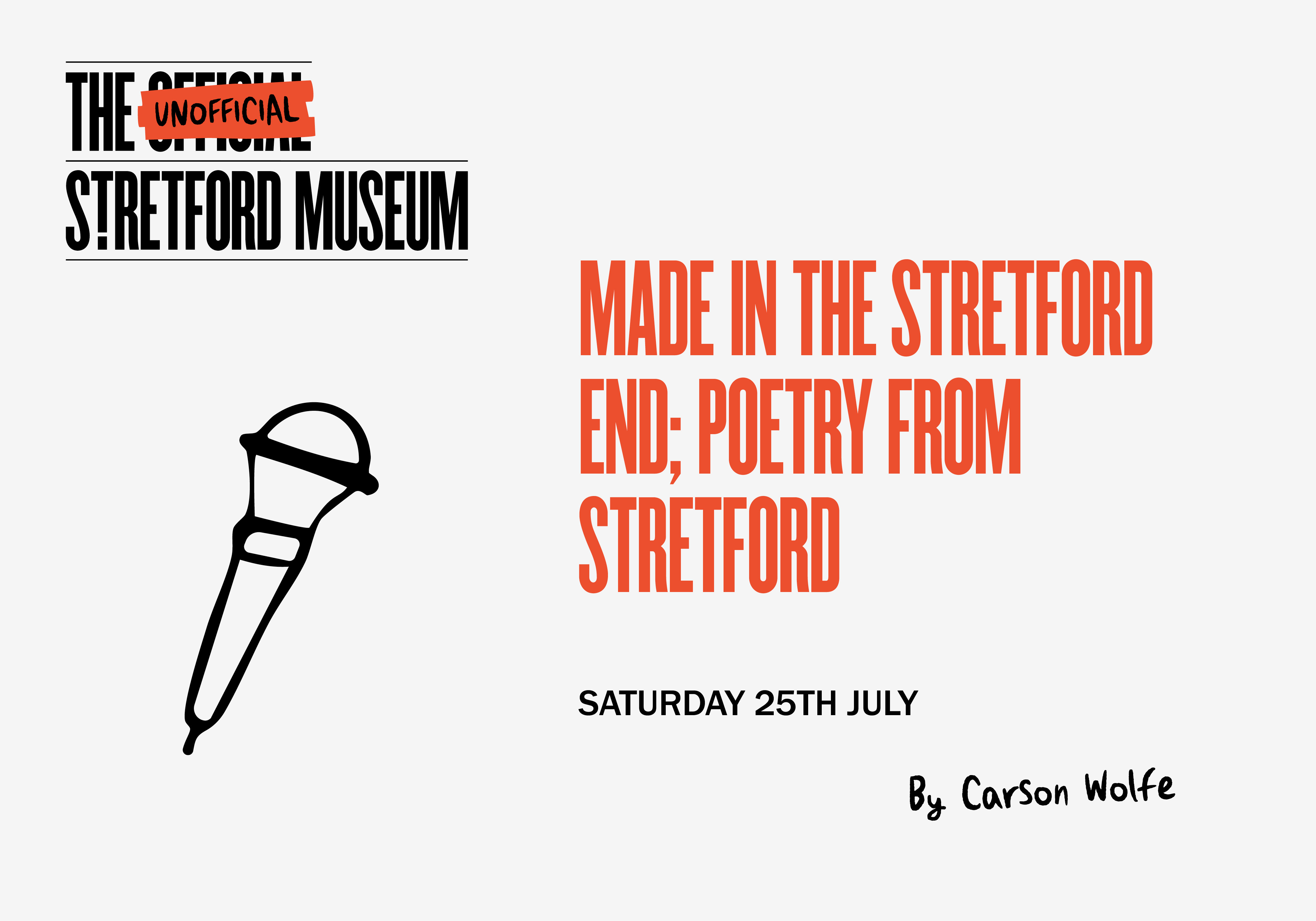 Made In The Stretford End | Poetry Workshop & Showcase | The Unofficial Stretford Museum | Saturday 25th July 